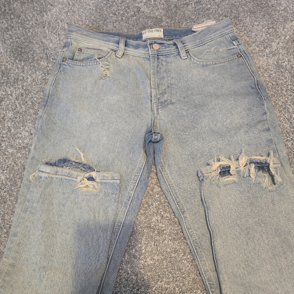 We The Free Distressed Low Rise Denim